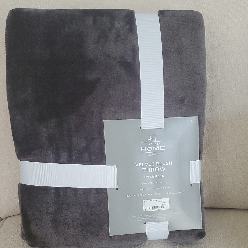 Velvet Plush Throw - Gray JCPenney Home